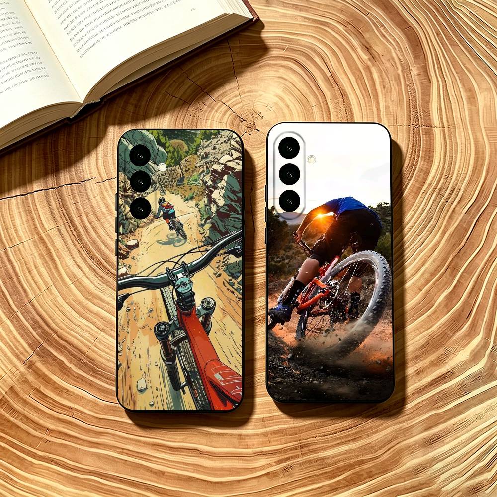 Mountain Biking Cartoon - Mountain B-biking Phone Case Soft black