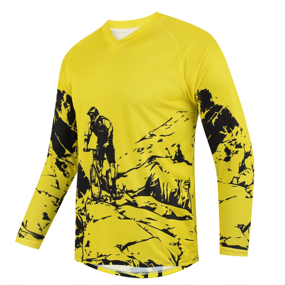 Mountain Biking Usa - Men's Outdoor Mountain Bike Print Long-Sleeve