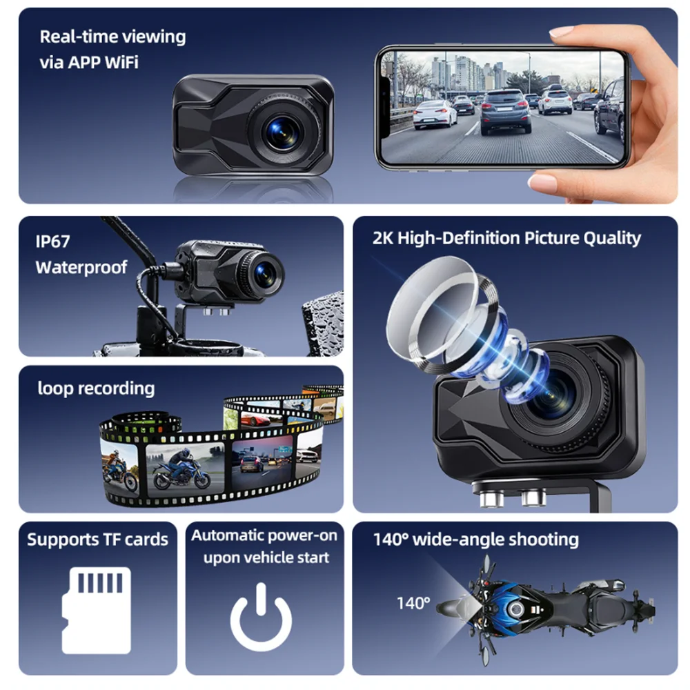 Motorcycle DVR 2K HD WiFi & AP - đánh giá và giá Mountain Biking App